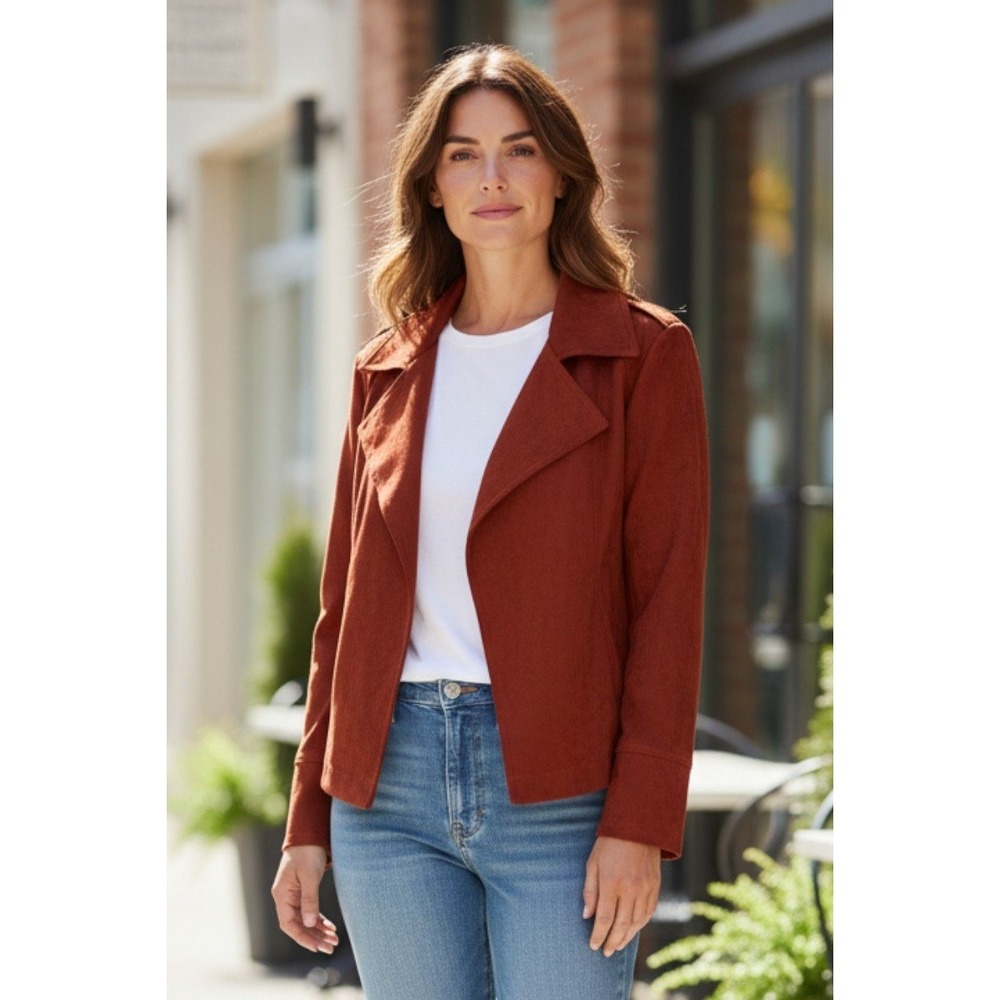 Philosophy Republic Clothing Faux Leather Moto Jacket Rust Orange M